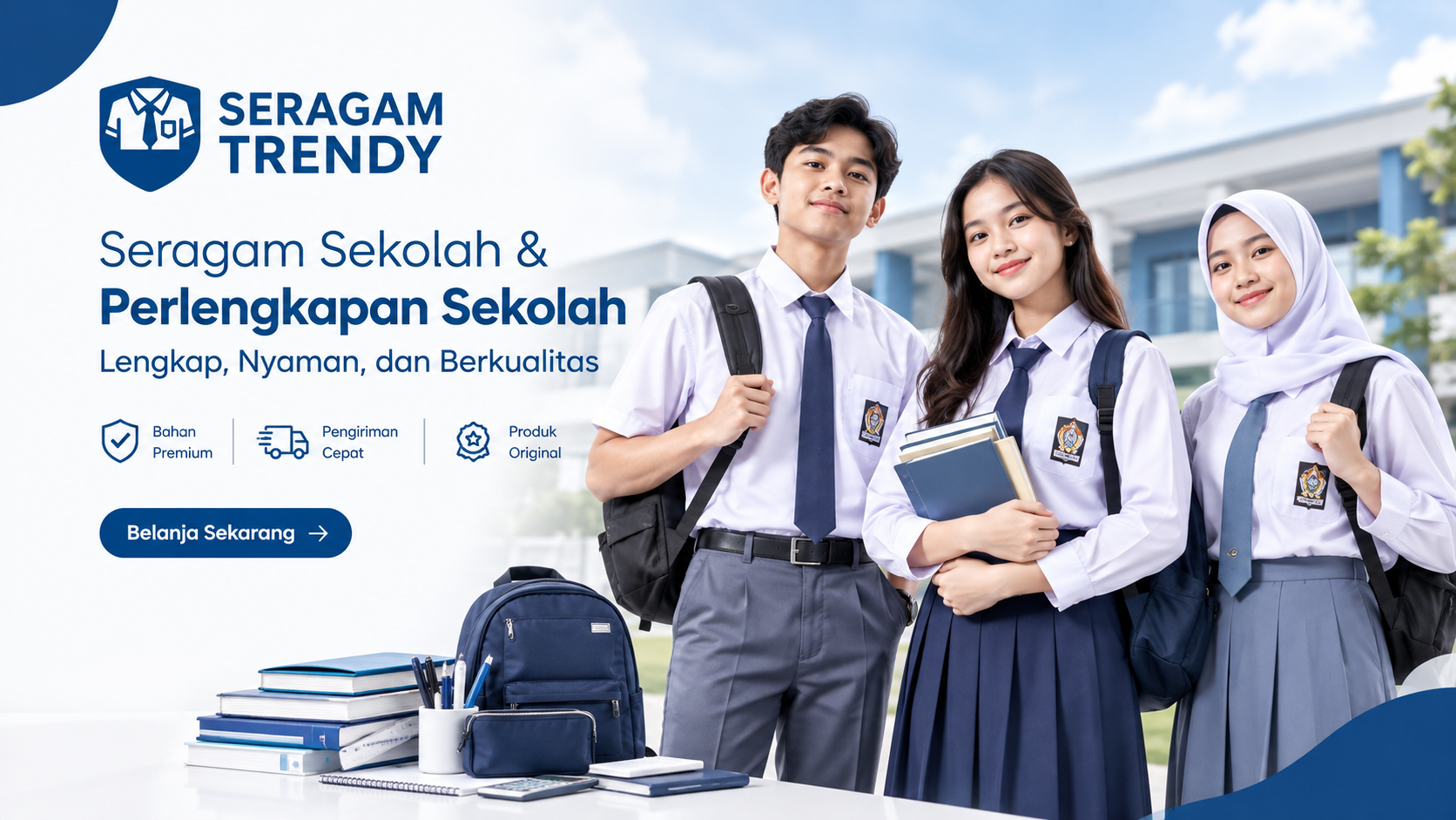 Seragam Trendy - Seragam Sekolah & Perlengkapan Sekolah Lengkap, Nyaman, dan Berkualitas